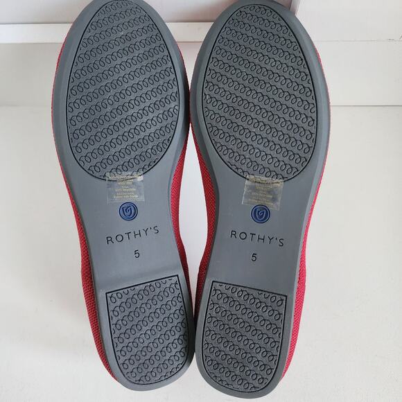 Rothy's Scooter Red The Flats Comfort Ballet Shoes Round Toe Women's Size 5 - Picture 7 of 11